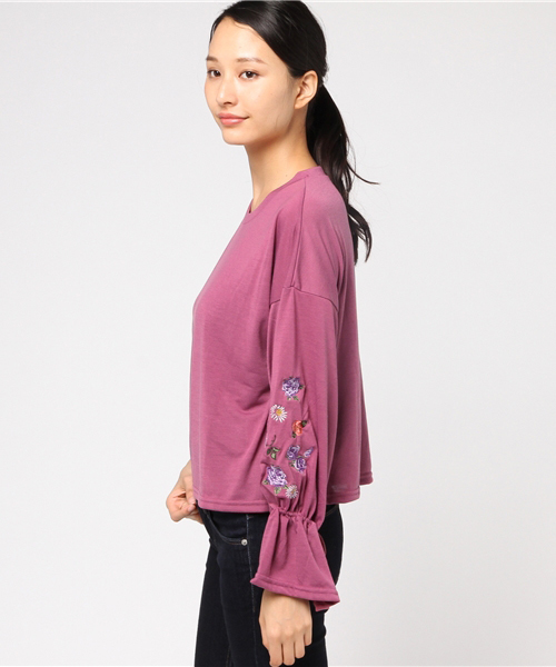WEGO（ウィゴー）の「WEGO/刺繍キャンディスリーブカットソー（Tシャツ/カットソー・レディース・マスタード/ライトパープル/ブラック・FREE）」の10枚目の写真