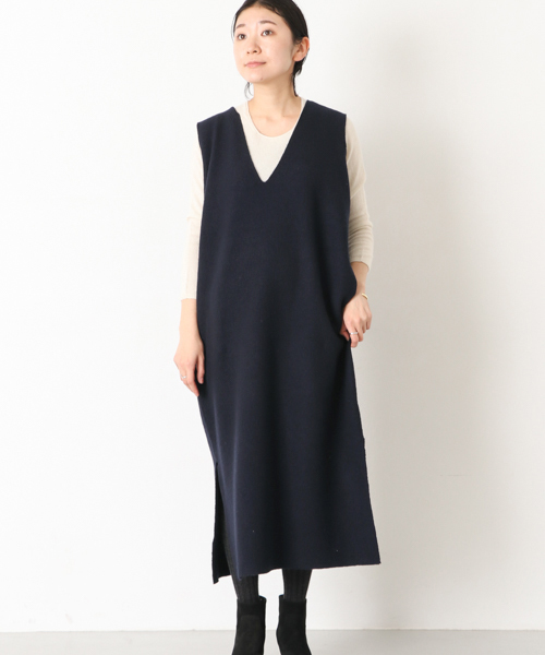 かぐれ（カグレ）の「圧縮スリットワンピース（ワンピース・レディース・チャコールグレー/ブラウン/ネイビー・FREE）」の3枚目の写真