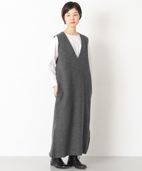 かぐれ（カグレ）の「圧縮スリットワンピース（ワンピース・レディース・チャコールグレー/ブラウン/ネイビー・FREE）」の6枚目の写真