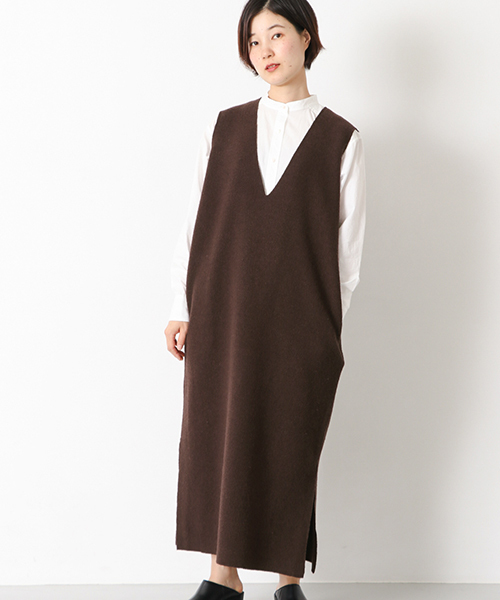 かぐれ（カグレ）の「圧縮スリットワンピース（ワンピース・レディース・チャコールグレー/ブラウン/ネイビー・FREE）」の9枚目の写真