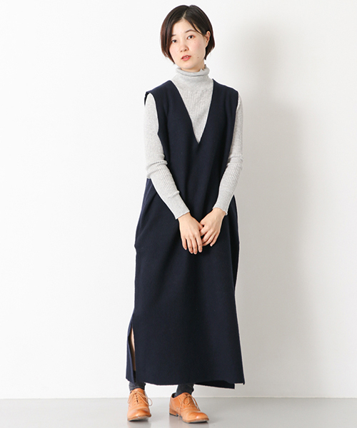 かぐれ（カグレ）の「圧縮スリットワンピース（ワンピース・レディース・チャコールグレー/ブラウン/ネイビー・FREE）」の16枚目の写真