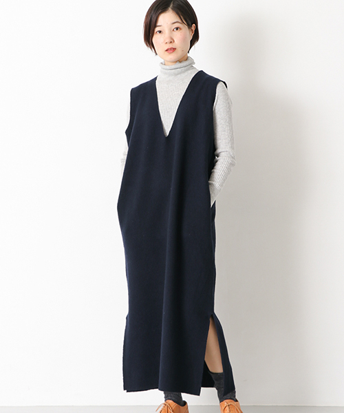 かぐれ（カグレ）の「圧縮スリットワンピース（ワンピース・レディース・チャコールグレー/ブラウン/ネイビー・FREE）」の20枚目の写真