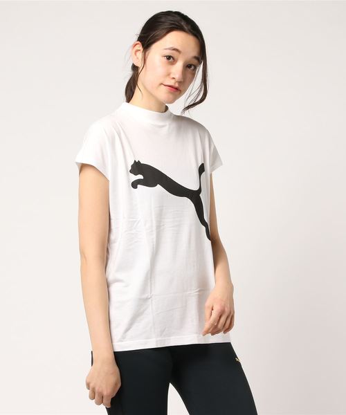 PUMA（プーマ）の「EVOSTRIPE SS Tシャツ (WOMEN)（Tシャツ/カットソー・レディース・ピンク/ホワイト/ブラック・LARGE/SMALL/MEDIUM）」の2枚目の写真