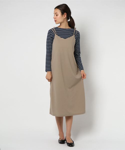 Green Parks グリーンパークス の Set2点 ボーダーロンt キャミワンピース ワンピース Wear