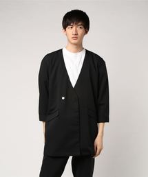 VIBGYOR Select/ T/Rストレッチ8分袖ノーカラーチェスターコート