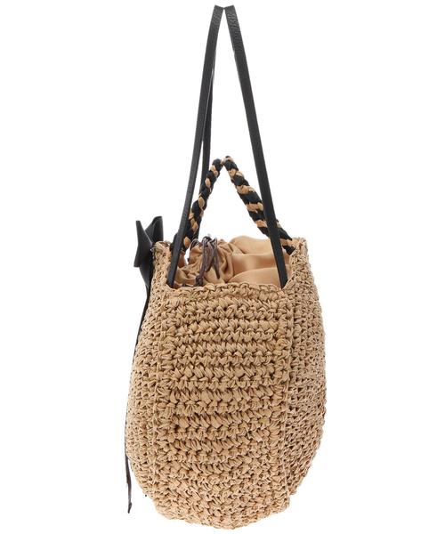 Green　Parks（グリーンパークス）の「・リボン手編みサークルバッグ（ハンドバッグ・レディース・ベージュ/キャメル・FREE）」の7枚目の写真