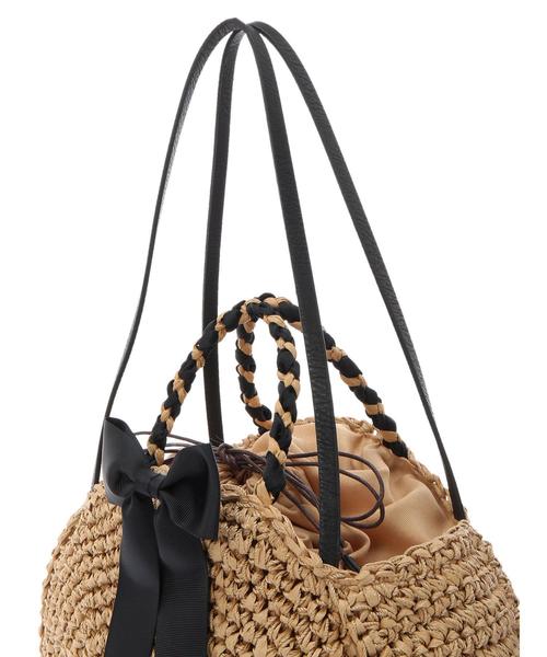 Green　Parks（グリーンパークス）の「・リボン手編みサークルバッグ（ハンドバッグ・レディース・ベージュ/キャメル・FREE）」の8枚目の写真