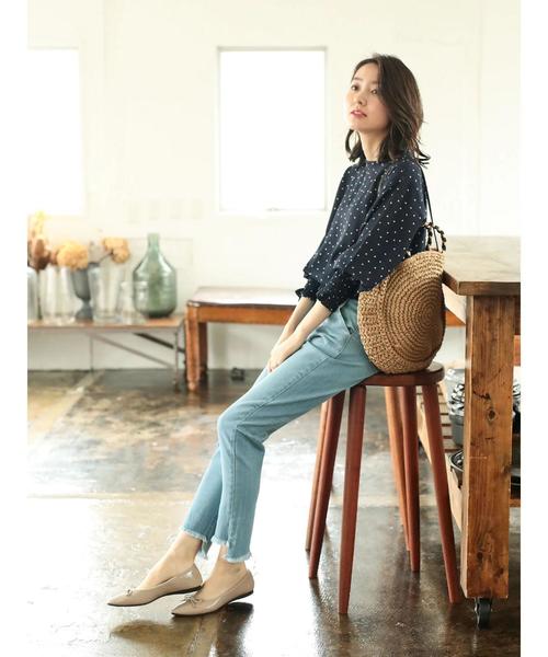 Green　Parks（グリーンパークス）の「・リボン手編みサークルバッグ（ハンドバッグ・レディース・ベージュ/キャメル・FREE）」の5枚目の写真