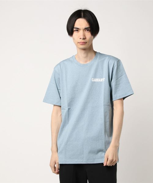 Carhartt WIP（カーハートダブリューアイピー）の「S/S COLLEGE SCRIPT T-SHIRT（Tシャツ/カットソー・メンズ・ブラック/ブルー系その他/ホワイト×ブラック/ヘザーグレー/ピンク系その他/ダークグリーン/グリーン・X-LARGE/LARGE/MEDIUM/SMALL）」の7枚目の写真