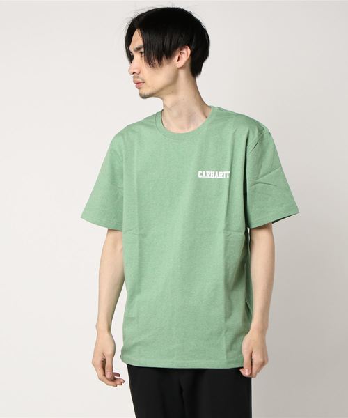 Carhartt WIP（カーハートダブリューアイピー）の「S/S COLLEGE SCRIPT T-SHIRT（Tシャツ/カットソー・メンズ・ブラック/ブルー系その他/ホワイト×ブラック/ヘザーグレー/ピンク系その他/ダークグリーン/グリーン・X-LARGE/LARGE/MEDIUM/SMALL）」の6枚目の写真