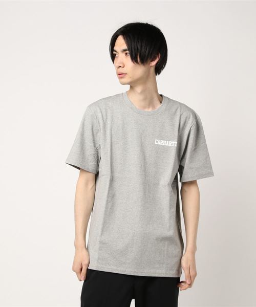 Carhartt WIP（カーハートダブリューアイピー）の「S/S COLLEGE SCRIPT T-SHIRT（Tシャツ/カットソー・メンズ・ブラック/ブルー系その他/ホワイト×ブラック/ヘザーグレー/ピンク系その他/ダークグリーン/グリーン・X-LARGE/LARGE/MEDIUM/SMALL）」の4枚目の写真