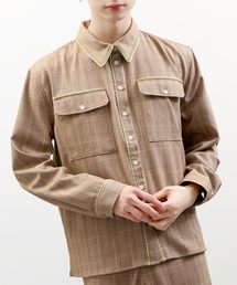 DING | DING/チェック柄パイピングシャツ(シャツ/ブラウス)