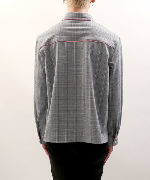DING（ディング）の「DING/【セットアップ対応商品】チェック柄パイピングシャツ（シャツ/ブラウス・メンズ・ブラウン系その他2/グレー系その他2・FREE）」の16枚目の写真