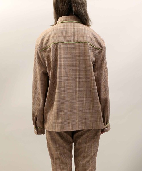 DING（ディング）の「DING/【セットアップ対応商品】チェック柄パイピングシャツ（シャツ/ブラウス・メンズ・ブラウン系その他2/グレー系その他2・FREE）」の20枚目の写真