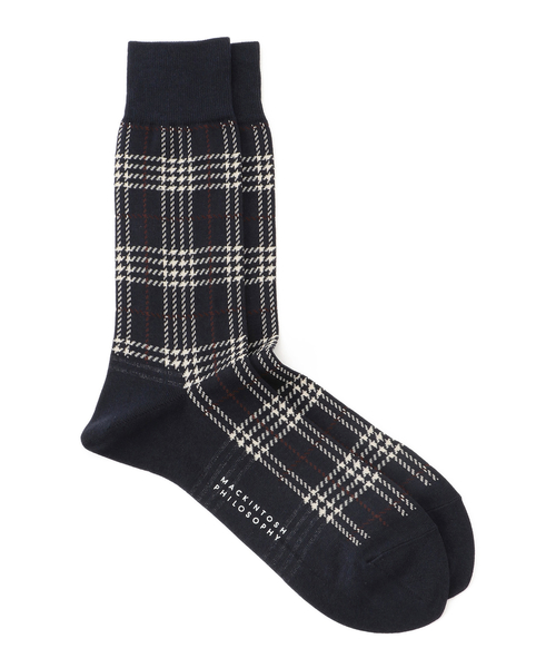 MACKINTOSH PHILOSOPHY（ﾏｯｷﾝﾄｯｼｭ ﾌｨﾛｿﾌｨｰ）の「タータンチェック カジュアルソックス（ソックス/靴下・メンズ・チャコールグレー/ワイン/ダークネイビー/グリーン系その他4・FREE）」の4枚目の写真