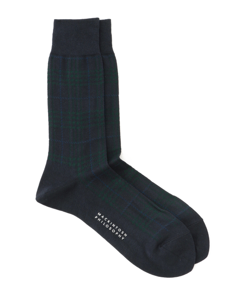 MACKINTOSH PHILOSOPHY（ﾏｯｷﾝﾄｯｼｭ ﾌｨﾛｿﾌｨｰ）の「タータンチェック カジュアルソックス（ソックス/靴下・メンズ・チャコールグレー/ワイン/ダークネイビー/グリーン系その他4・FREE）」の3枚目の写真
