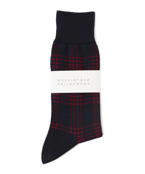 MACKINTOSH PHILOSOPHY（ﾏｯｷﾝﾄｯｼｭ ﾌｨﾛｿﾌｨｰ）の「タータンチェック カジュアルソックス（ソックス/靴下・メンズ・チャコールグレー/ワイン/ダークネイビー/グリーン系その他4・FREE）」の8枚目の写真