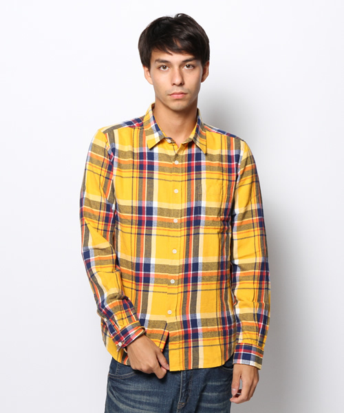 WEGO（ウィゴー）の「WEGO/ネルチェックシャツ（シャツ/ブラウス・メンズ・ホワイト/ブルー/パープル/イエロー/レッド/ブラック/グリーン/ブルー系その他/イエロー系その他/レッド系その他・MEDIUM/LARGE）」の8枚目の写真