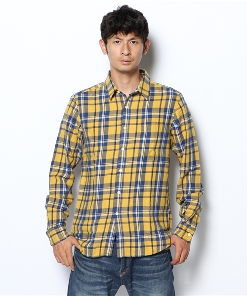 WEGO（ウィゴー）の「WEGO/ネルチェックシャツ（シャツ/ブラウス・メンズ・ホワイト/ブルー/パープル/イエロー/レッド/ブラック/グリーン/ブルー系その他/イエロー系その他/レッド系その他・MEDIUM/LARGE）」の11枚目の写真