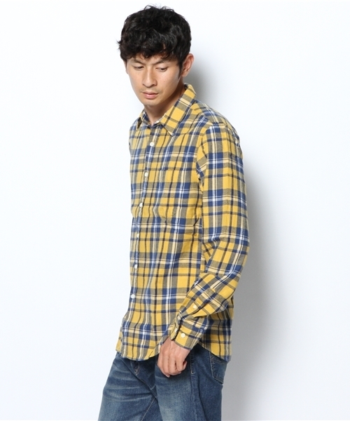 WEGO（ウィゴー）の「WEGO/ネルチェックシャツ（シャツ/ブラウス・メンズ・ホワイト/ブルー/パープル/イエロー/レッド/ブラック/グリーン/ブルー系その他/イエロー系その他/レッド系その他・MEDIUM/LARGE）」の12枚目の写真