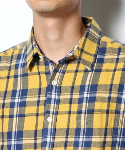 WEGO（ウィゴー）の「WEGO/ネルチェックシャツ（シャツ/ブラウス・メンズ・ホワイト/ブルー/パープル/イエロー/レッド/ブラック/グリーン/ブルー系その他/イエロー系その他/レッド系その他・MEDIUM/LARGE）」の14枚目の写真