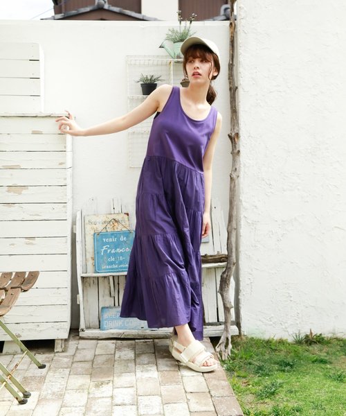 niko and...（ニコアンド）の「インドボイルティアードワンピース（ワンピース・レディース・ブラック/ベージュ/ブラウン/ブルー/パープル/オレンジ・MEDIUM/LARGE）」の5枚目の写真