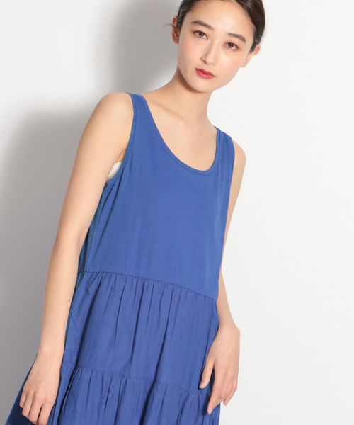 niko and...（ニコアンド）の「インドボイルティアードワンピース（ワンピース・レディース・ブラック/ベージュ/ブラウン/ブルー/パープル/オレンジ・MEDIUM/LARGE）」の4枚目の写真