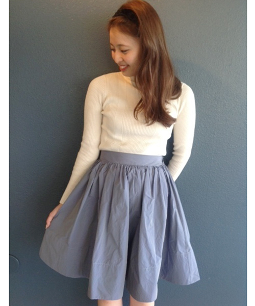 Chico（チコ）の「ストライプタフタSK（スカート・レディース・ホワイト系その他/ブルー系その他/ネイビー/グリーン・FREE）」の4枚目の写真