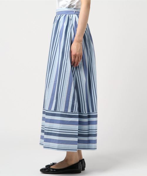 Te chichi（テチチ）の「ストライプ切替スカート（スカート・レディース・ブラウン/サックスブルー/パープル・MEDIUM/SMALL）」の4枚目の写真