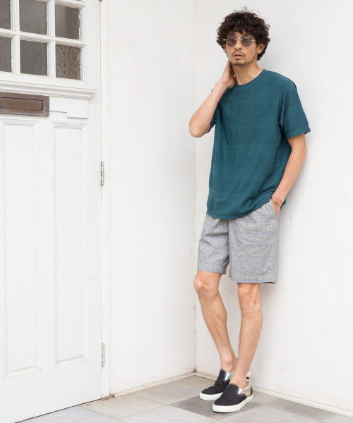 GLOBAL WORK（グローバルワーク）の「シックカラージャガードＴ/837175（Tシャツ/カットソー・メンズ・フューシャピンク/ブルー/ブラック/ホワイト・SMALL/X-LARGE/MEDIUM/LARGE）」の8枚目の写真