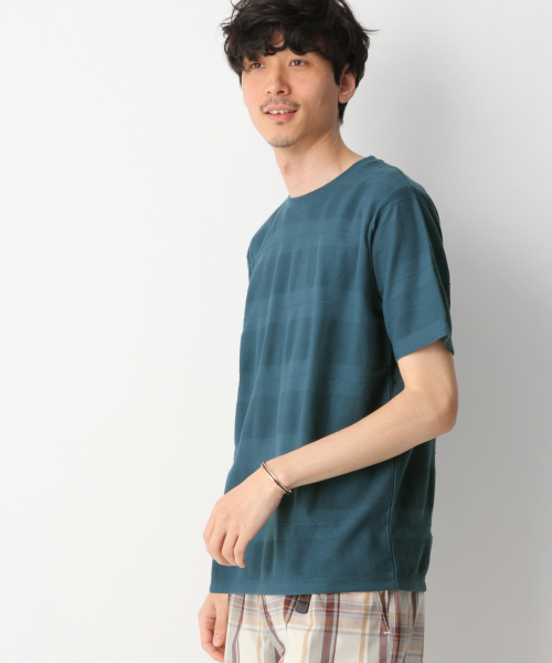 GLOBAL WORK（グローバルワーク）の「シックカラージャガードＴ/837175（Tシャツ/カットソー・メンズ・フューシャピンク/ブルー/ブラック/ホワイト・SMALL/X-LARGE/MEDIUM/LARGE）」の5枚目の写真