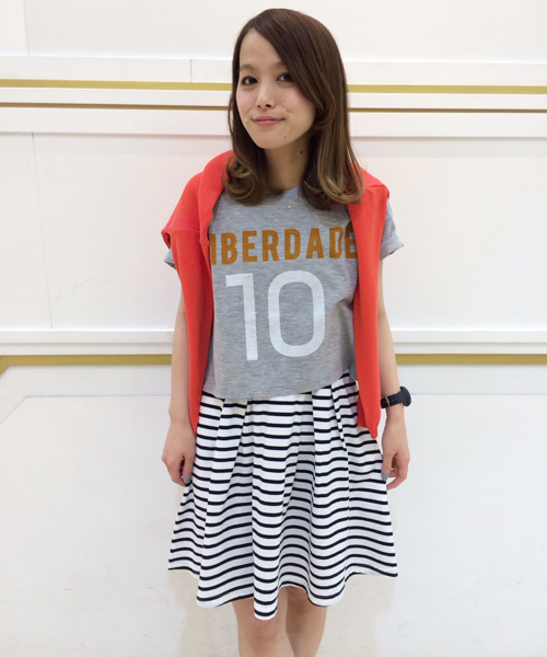 Another Edition（アナザーエディション）の「AE PRT T×BOR フレア OP ◆（ワンピース・レディース・ホワイト/コバルトブルー/ネイビー・フリー）」の2枚目の写真