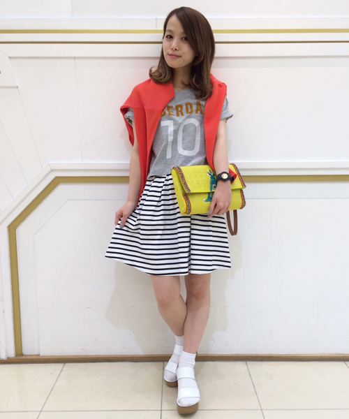 Another Edition（アナザーエディション）の「AE PRT T×BOR フレア OP ◆（ワンピース・レディース・ホワイト/コバルトブルー/ネイビー・フリー）」の18枚目の写真