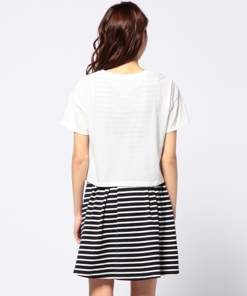 Another Edition（アナザーエディション）の「AE PRT T×BOR フレア OP ◆（ワンピース・レディース・ホワイト/コバルトブルー/ネイビー・フリー）」の6枚目の写真