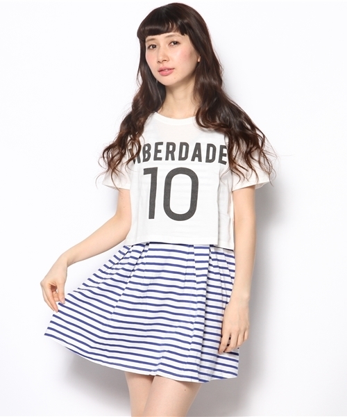 Another Edition（アナザーエディション）の「AE PRT T×BOR フレア OP ◆（ワンピース・レディース・ホワイト/コバルトブルー/ネイビー・フリー）」の7枚目の写真