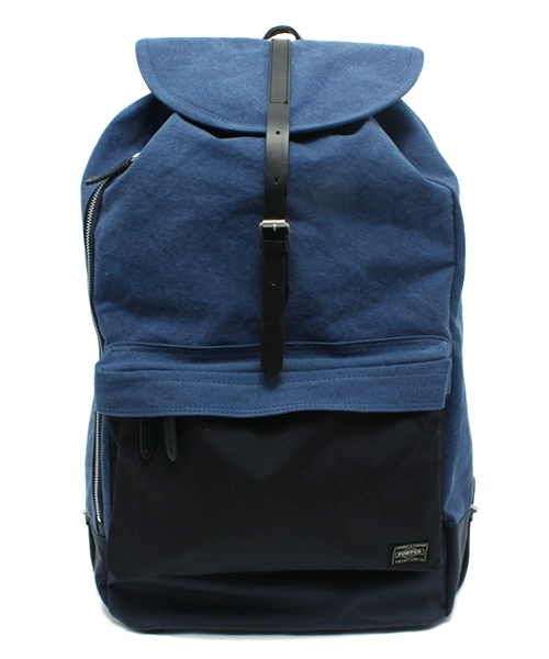 PORTER（ポーター）の「PORTER BRIDGE  RUCK SACK LARGE <B印 YOSHIDA SELECT>（バックパック/リュック・メンズ・ブラック/ベージュ/ブルー・ONE SIZE）」の3枚目の写真