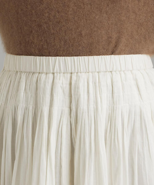 green label relaxing（グリーンレーベルリラクシング）の「CFC IND タック スカート ※（スカート・レディース・オフホワイト/ブラウン・FREE）」の8枚目の写真