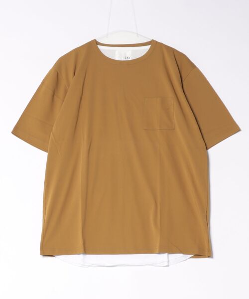 Bling Leads(ブリングリーズ)の「/Bl/:ポケット付きTシャツ タンクトップアンサンブル(Tシャツ/カットソー・レディース・ブラック/キャメル/ホワイト/ブラウン・MEDIUM/LARGE)」の4枚目の写真