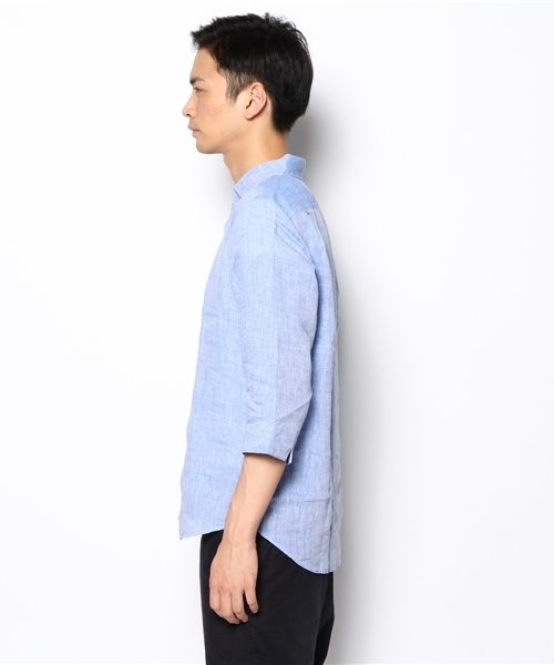green label relaxing（グリーンレーベルリラクシング）の「LINEN SKIPPER 7/SL シャツ（シャツ/ブラウス・メンズ・ホワイト/コバルトブルー/ネイビー・LARGE/SMALL/MEDIUM）」の5枚目の写真