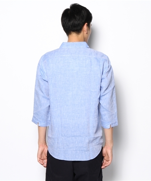 green label relaxing（グリーンレーベルリラクシング）の「LINEN SKIPPER 7/SL シャツ（シャツ/ブラウス・メンズ・ホワイト/コバルトブルー/ネイビー・LARGE/SMALL/MEDIUM）」の6枚目の写真