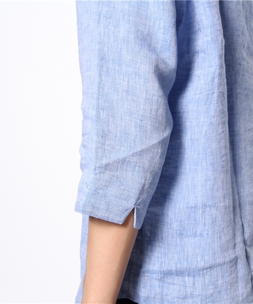 green label relaxing（グリーンレーベルリラクシング）の「LINEN SKIPPER 7/SL シャツ（シャツ/ブラウス・メンズ・ホワイト/コバルトブルー/ネイビー・LARGE/SMALL/MEDIUM）」の8枚目の写真