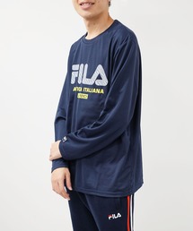 【FILA/フィラ】デザインプリント ビッグシルエット Tシャツ ロゴプリント ロンT 長袖Tシャツ
