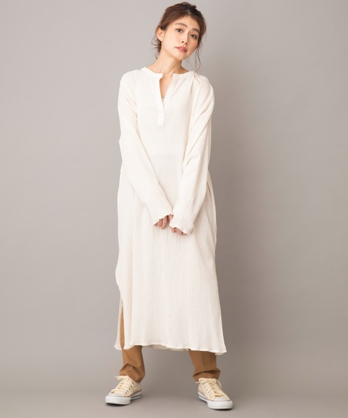 Munich（ミューニック）の「ツイストプリーツワンピース(セットアップ可)（ワンピース・レディース・アイボリー/ブラック/ライトベージュ/ライトグリーン・FREE）」の2枚目の写真