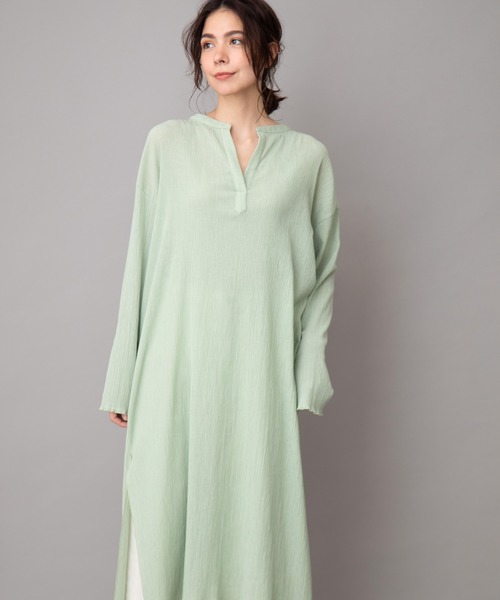 Munich（ミューニック）の「ツイストプリーツワンピース(セットアップ可)（ワンピース・レディース・アイボリー/ブラック/ライトベージュ/ライトグリーン・FREE）」の12枚目の写真