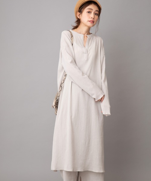 Munich（ミューニック）の「ツイストプリーツワンピース(セットアップ可)（ワンピース・レディース・アイボリー/ブラック/ライトベージュ/ライトグリーン・FREE）」の16枚目の写真