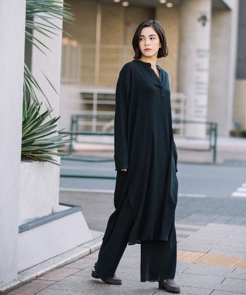 Munich（ミューニック）の「ツイストプリーツワンピース(セットアップ可)（ワンピース・レディース・アイボリー/ブラック/ライトベージュ/ライトグリーン・FREE）」の6枚目の写真