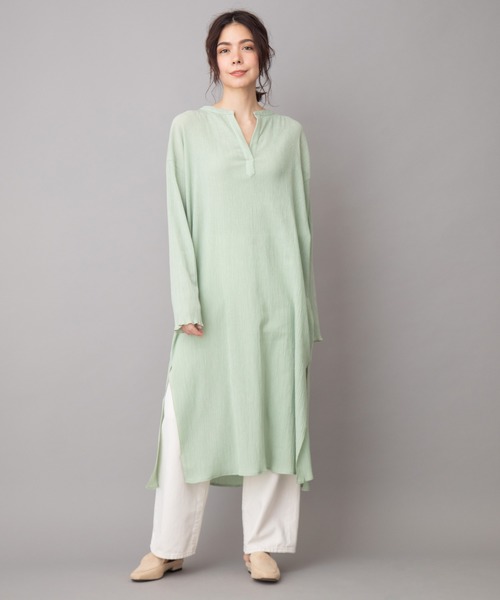 Munich（ミューニック）の「ツイストプリーツワンピース(セットアップ可)（ワンピース・レディース・アイボリー/ブラック/ライトベージュ/ライトグリーン・FREE）」の5枚目の写真