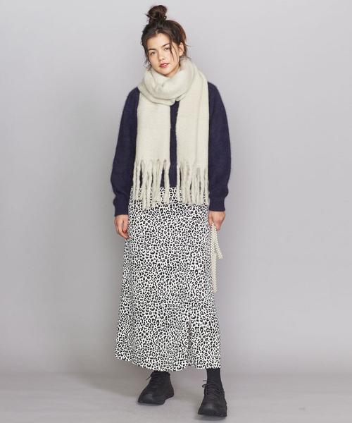 BEAUTY&YOUTH UNITED ARROWS（ビューティーアンドユースユナイテッドアローズ）の「BY∴ レオパードプリントマキシ丈スカート 2о（スカート・レディース・ブラック/オフホワイト・SMALL/LARGE/MEDIUM）」の6枚目の写真