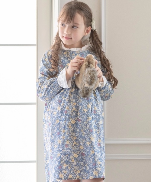 Catherine Cottage(キャサリンコテージ)の「ヴィンテージプリントワンピース 長袖(ワンピース・キッズ・イエロー/ブルー/ライトグレー/ピンク/ネイビー/ベビーピンク/ライトブルー/イエロー系/ブルー系2/ブルー系1/ライトグレー系/コーラルピンク・110/120/130/140/150)」の18枚目の写真