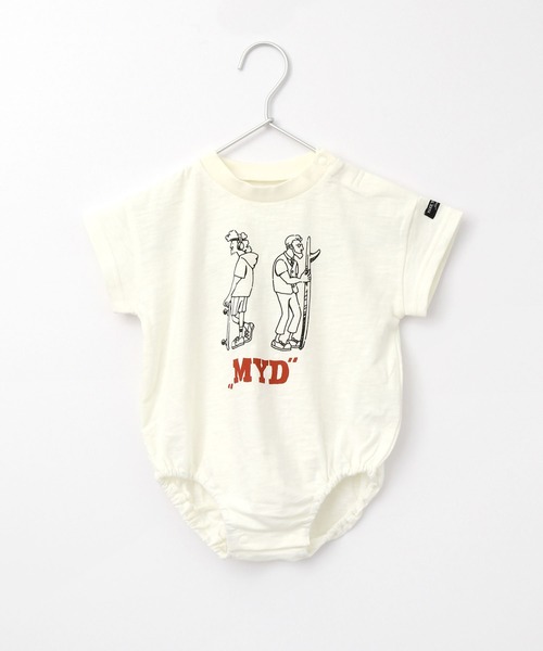 MAKE YOUR DAY（メイクユアデイ）の「【リンクコーデ】オジサンスケボーロンパス（ロンパース・キッズ・ブラック/カーキ/オフホワイト/オレンジ・70/80）」の2枚目の写真